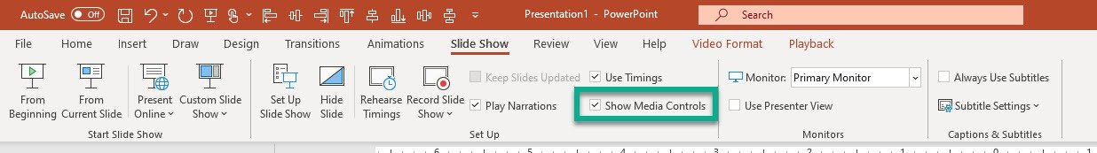 show video controls in powerpoint in powerpoint for mac